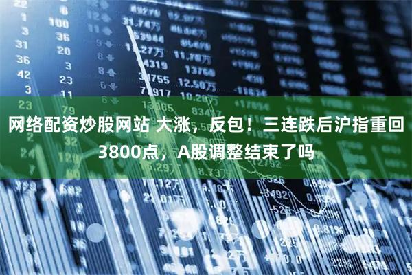 网络配资炒股网站 大涨，反包！三连跌后沪指重回3800点，A股调整结束了吗